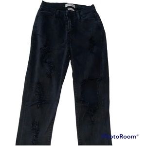 Vibrant Miu Black ripped skinny Jeans SIZE 3 W (25)